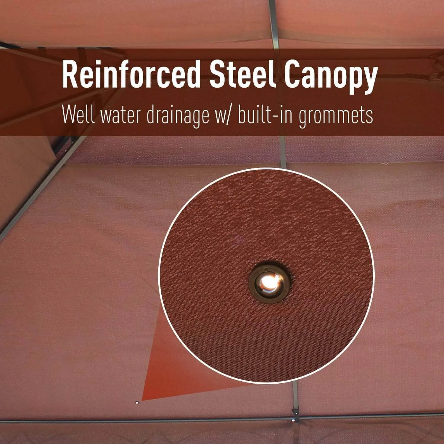 10ft x 13ft Gazebo Canopy Double Tiered Outdoor Tent with Curtain in Dark Coffee