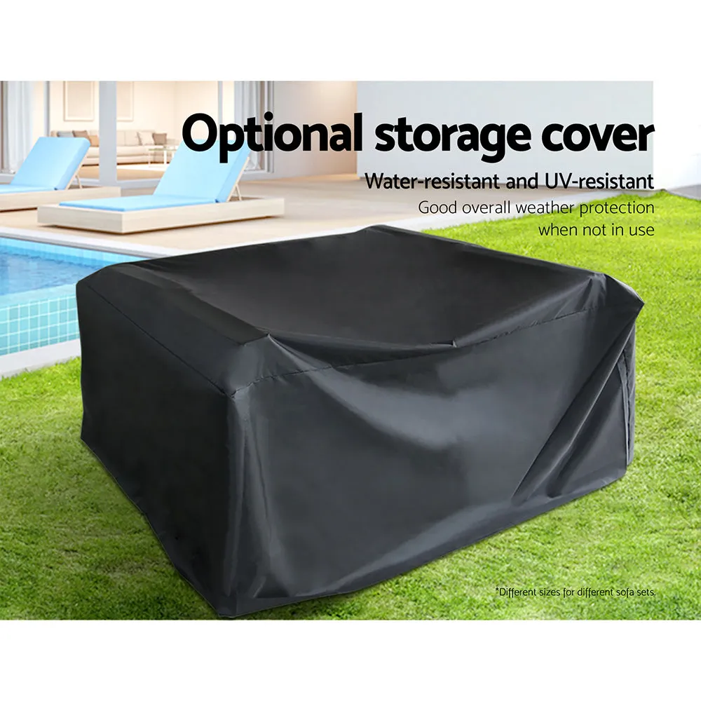 11 Pc Modular Outdoor Setting Sofa Lounge Set Patio Furniture Wicker Black Storage Cover