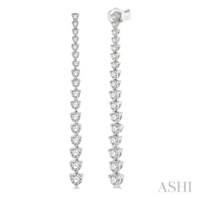 14KW Diamond Riviera Drop Earrings w/ 1.50 ctw