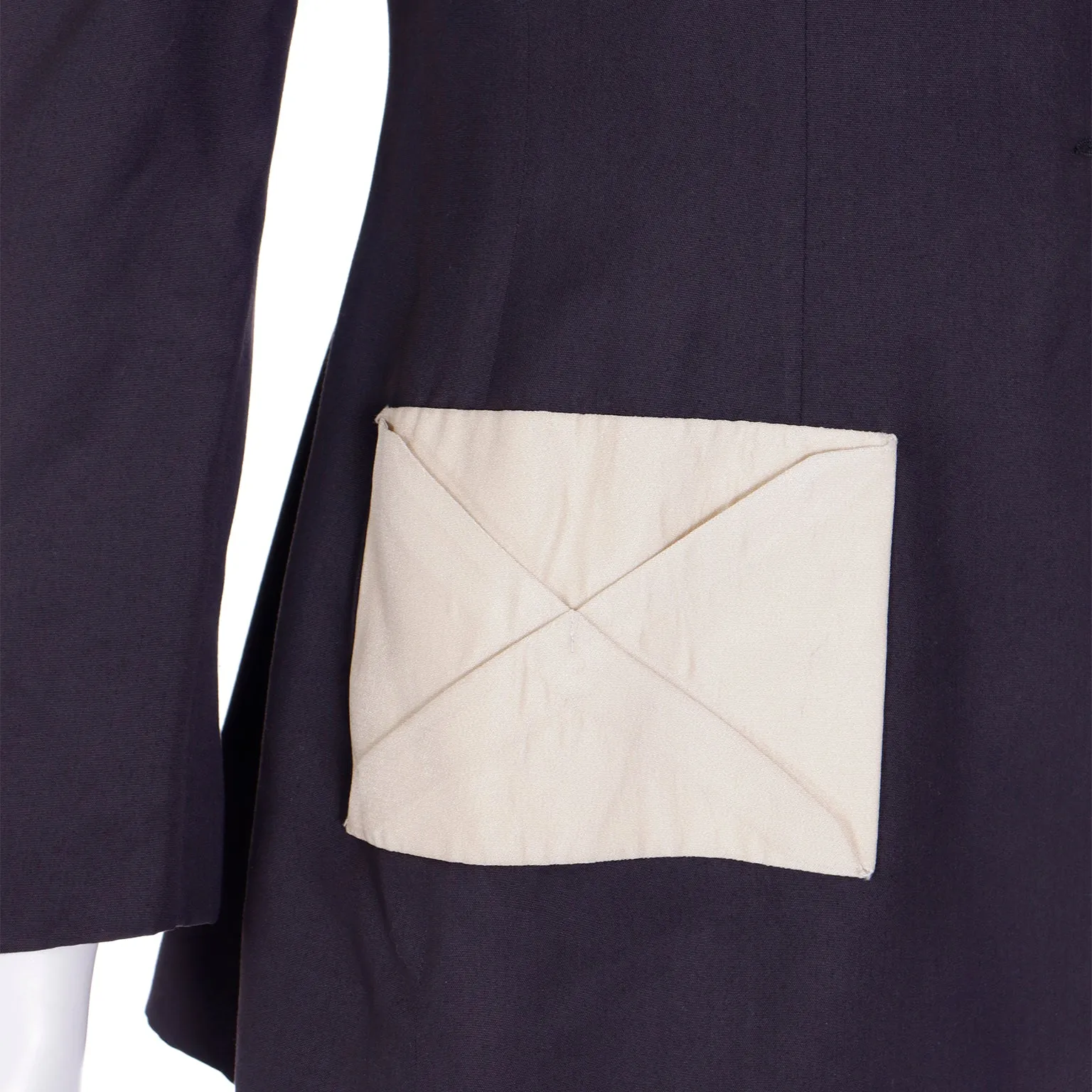 1990s Franco Moschino Vintage Brown Blazer w Envelope Style Pockets