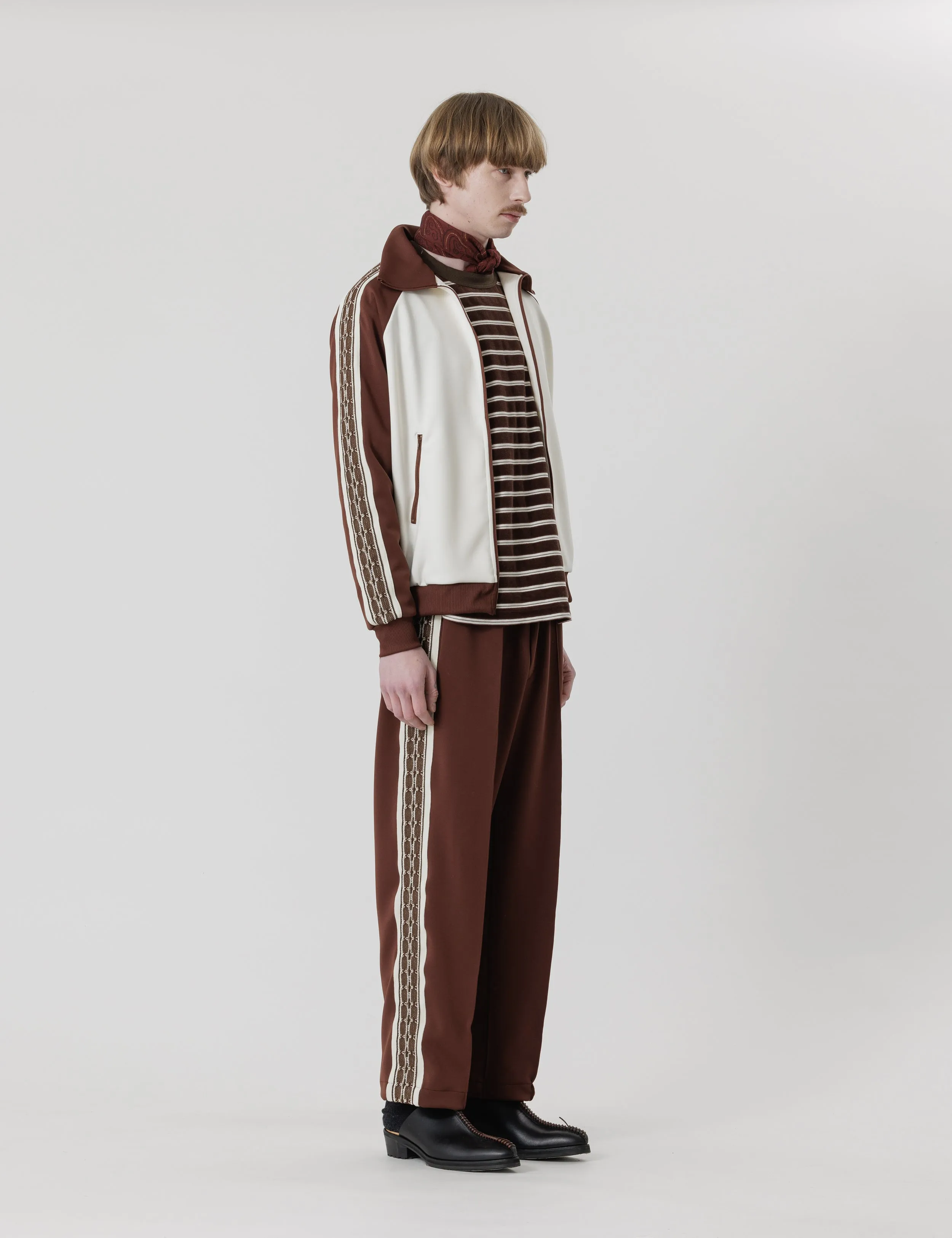 24AW-CSS-001 / LACE TAPE TRACK JACKET / BROWN × WHITE