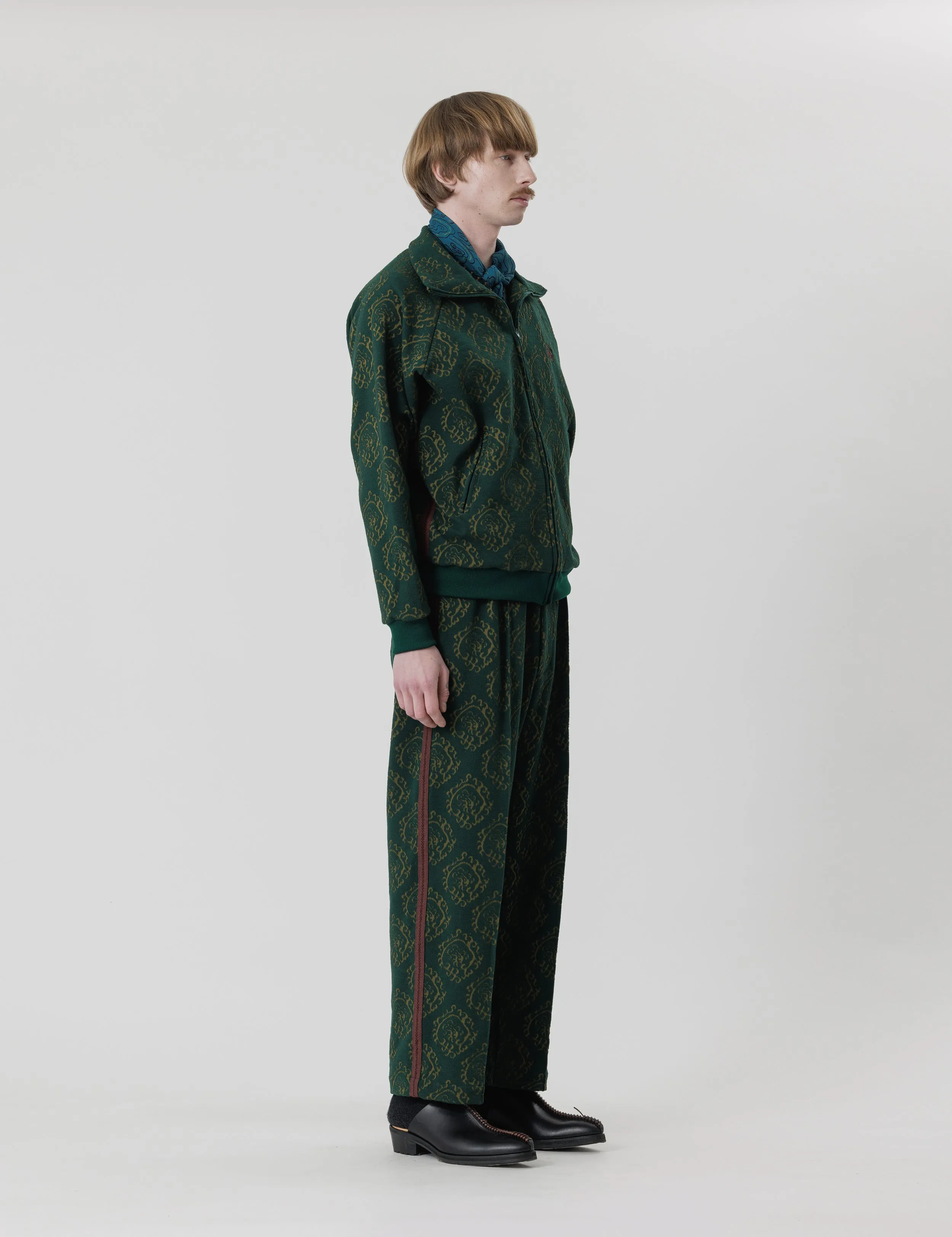24AW-CSS-003 / “CURLED UP DRAGON” TRACK JACKET / DARK GREEN