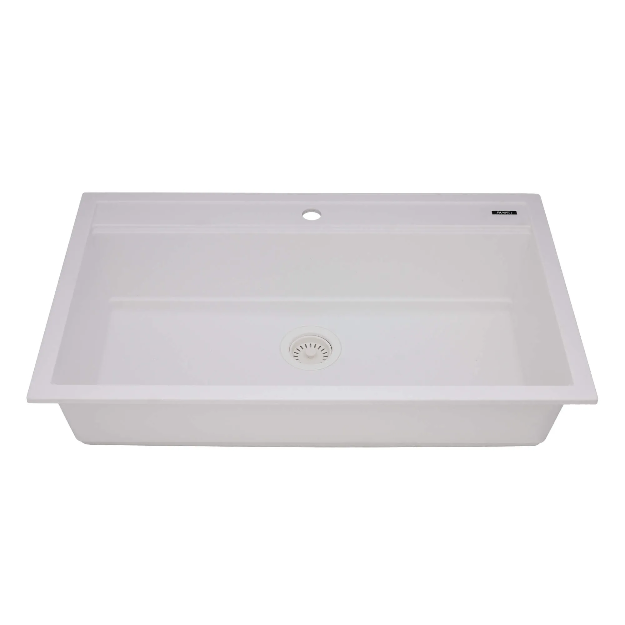 34" Granite Workstation Drop-in Topmount Kitchen Sink Matte White