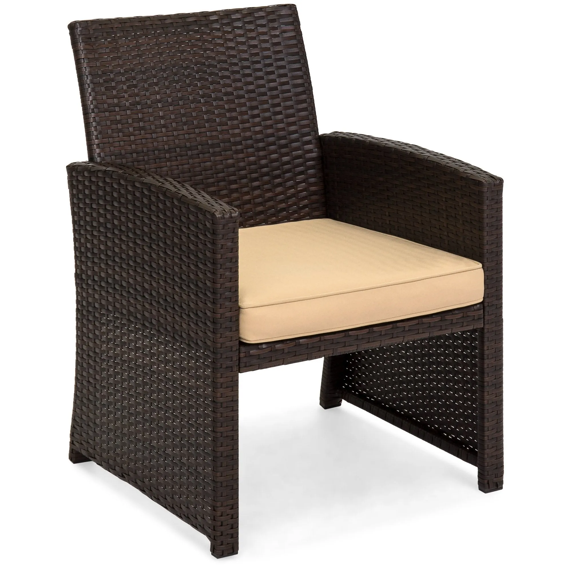 4-Piece Outdoor Wicker Sofa Furniture Set w/ 1 Double, 2 Single Sofas, Table