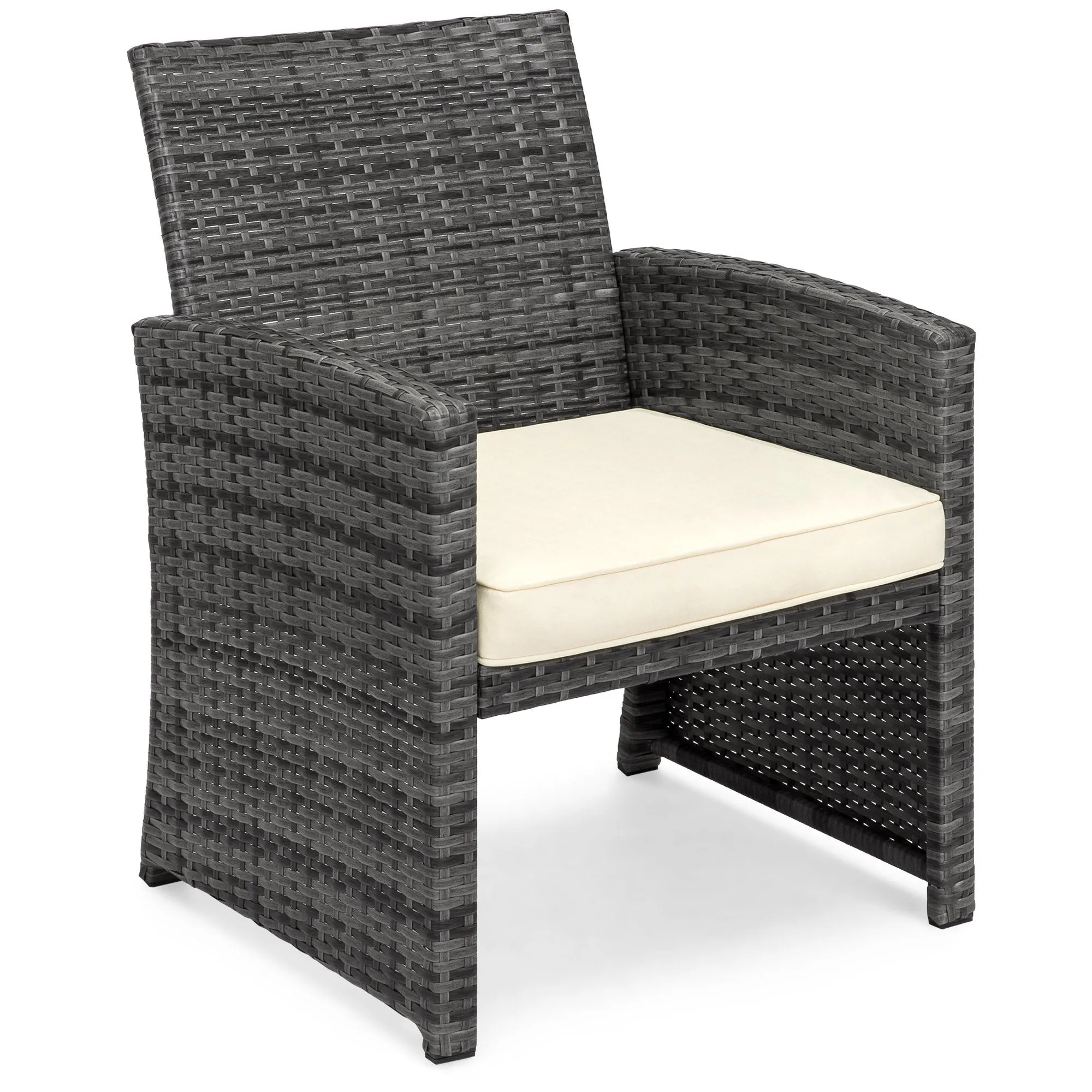 4-Piece Outdoor Wicker Sofa Furniture Set w/ 1 Double, 2 Single Sofas, Table