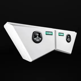 600mm NTR Tapered Aluminium Under Tray Toolbox (Pair) - White