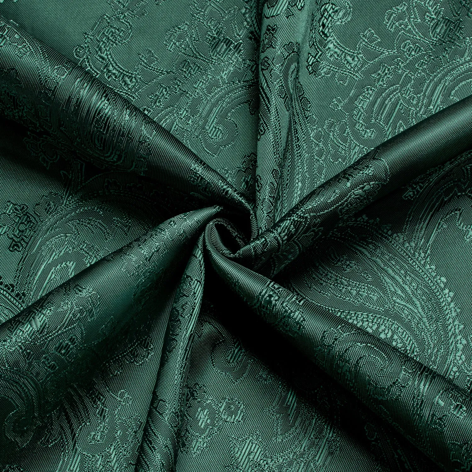 $9.99 Dark Green Paisley Silk Men's Long Sleeve Collarless Shirt