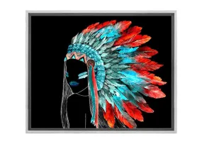 Abstract Feather Head Dress | Canvas Wall Art Print