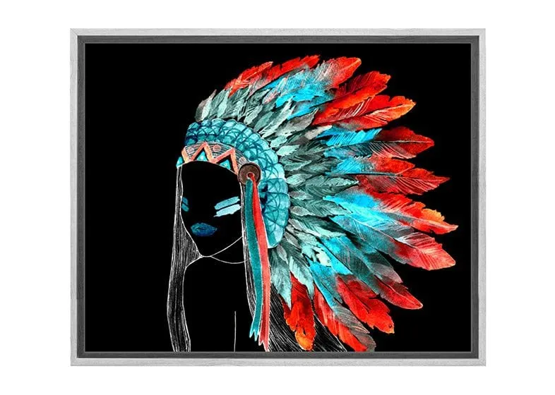 Abstract Feather Head Dress | Canvas Wall Art Print