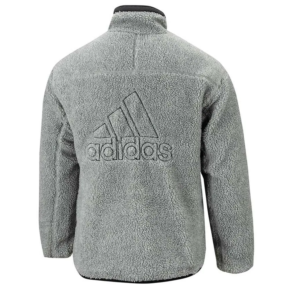 adidas Men's Reversible Padded Sherpa Jacket Grey
