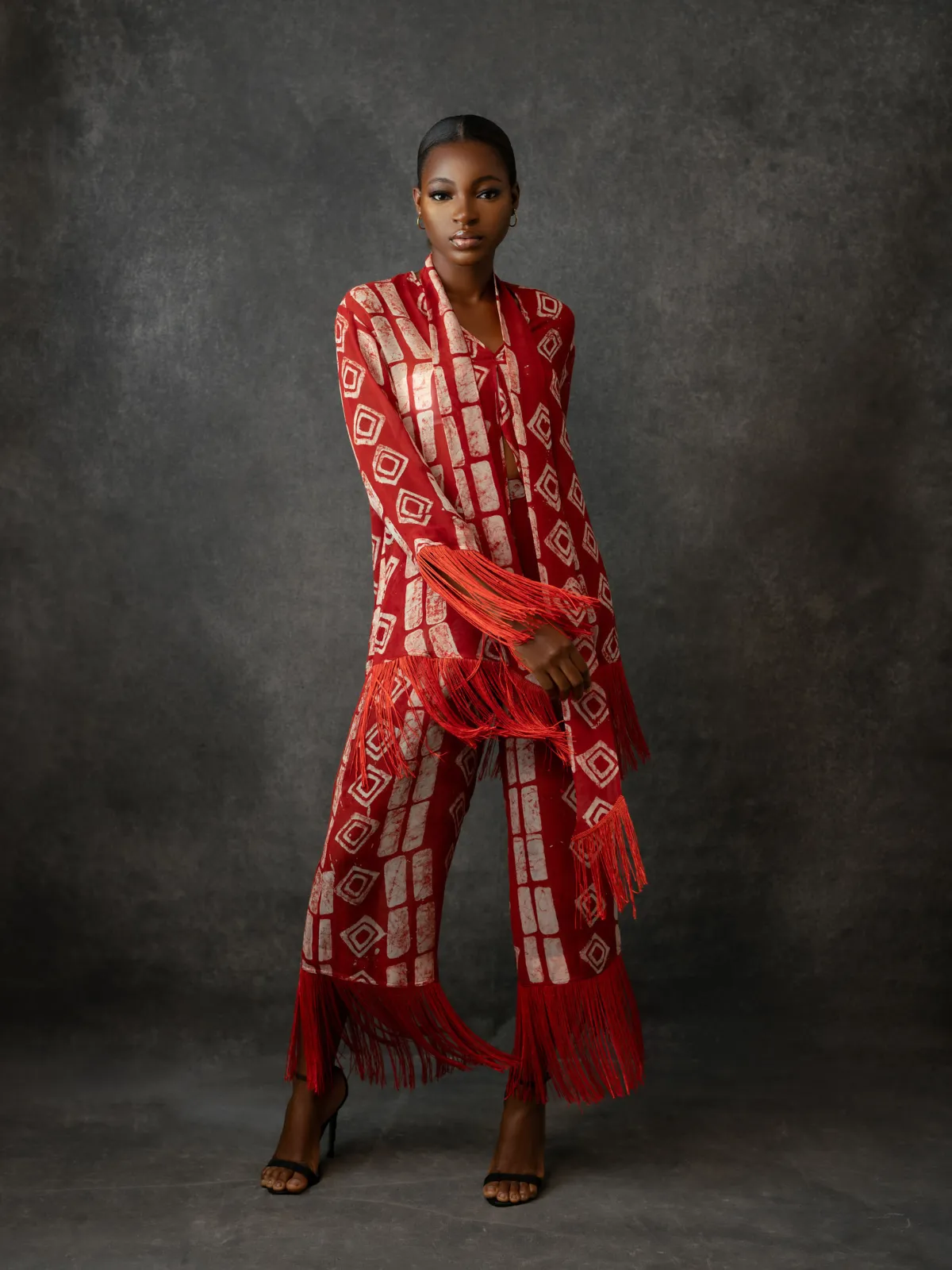 Adire Tassel Culotte Set