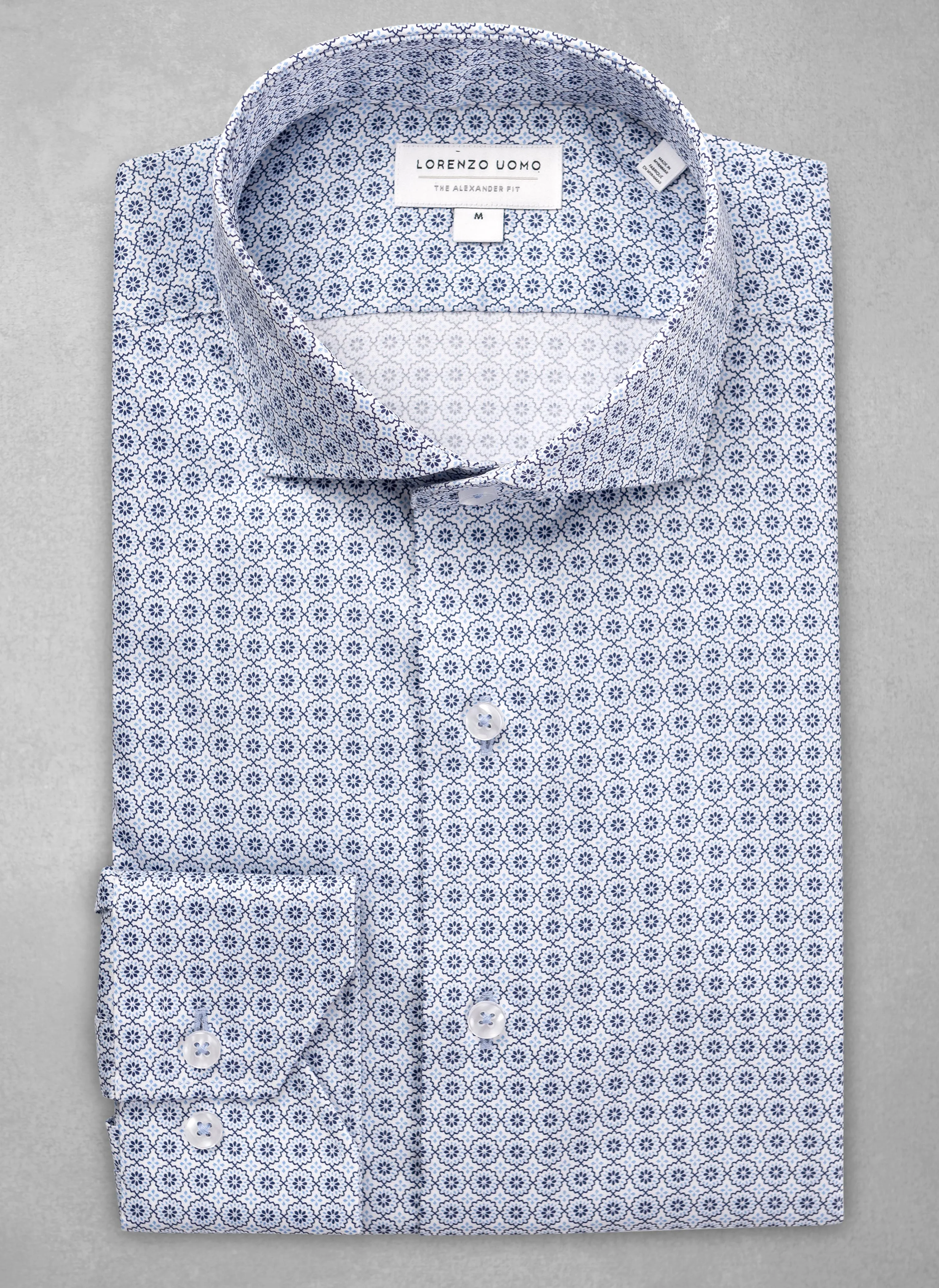 Alexander in Printed "Mosaic" Blue Shirt