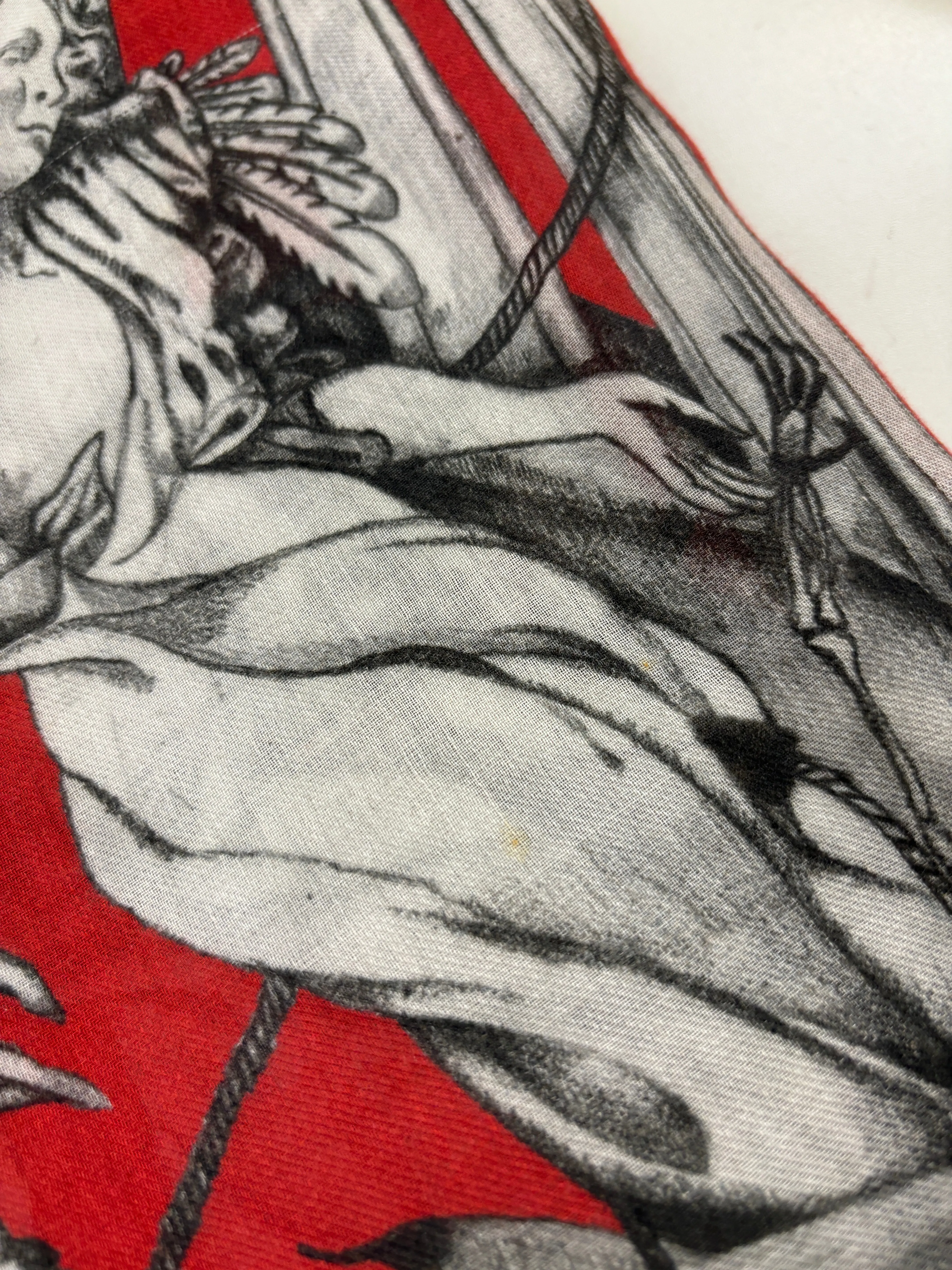 Alexander McQueen Red Angel Skull Scarf