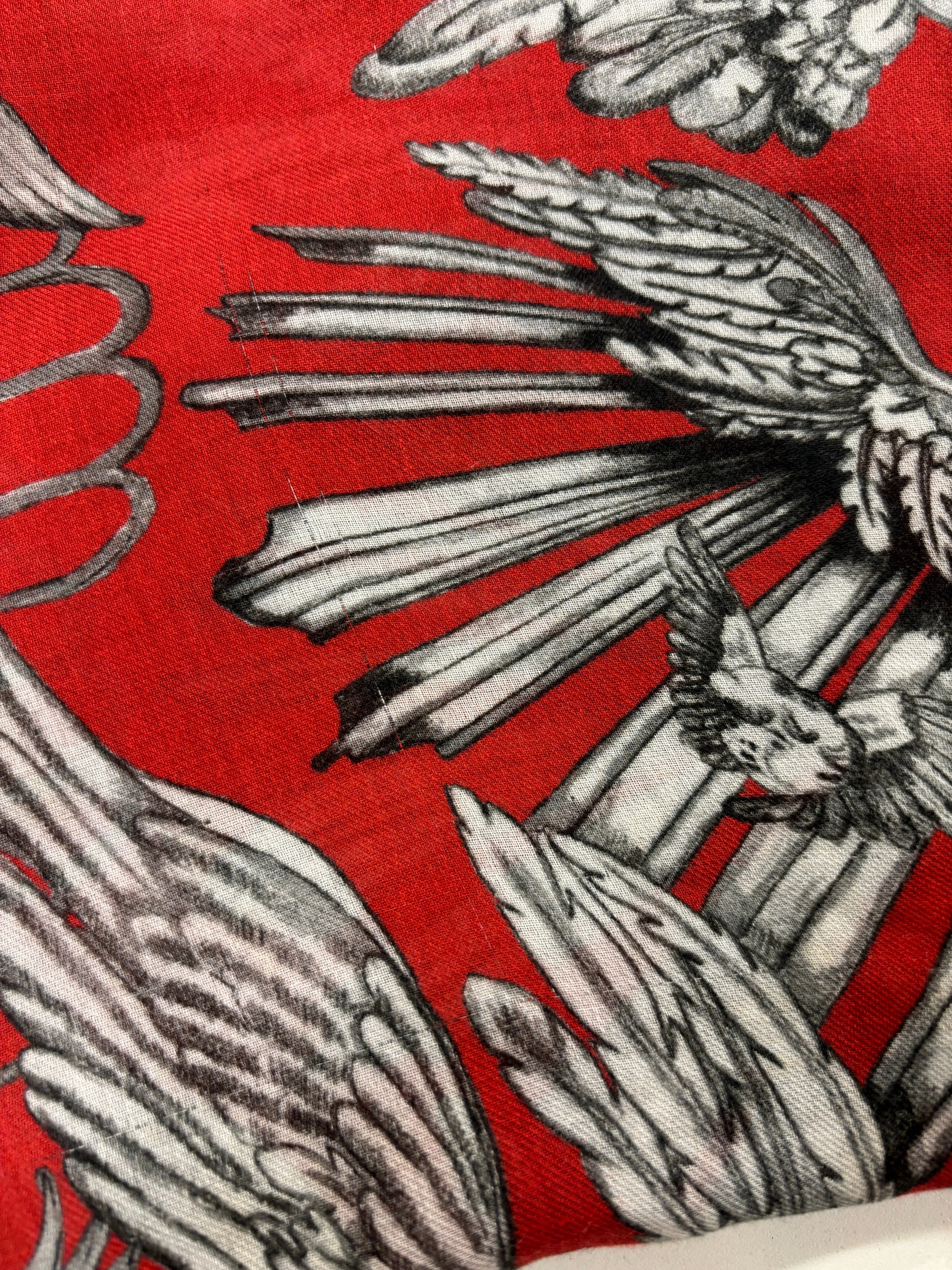 Alexander McQueen Red Angel Skull Scarf