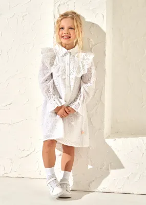 Amelie White Broderie Shirt Dress