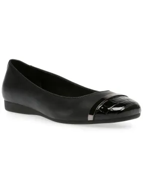 ANNE KLEIN Womens Black Detailing Metallic Square Toe Wedge Slip On Dress Ballet Flats M