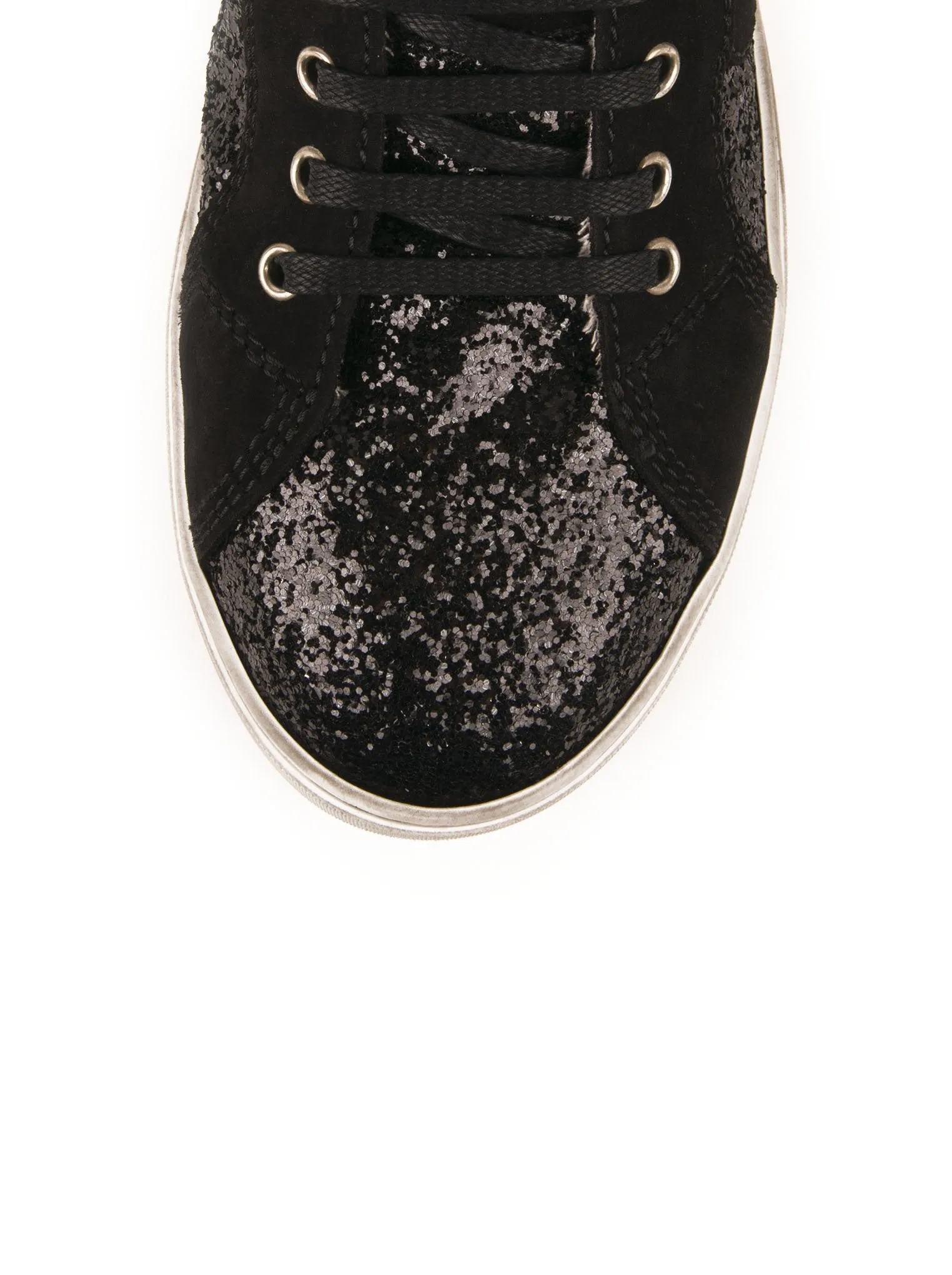 Antibe Glitter & Suede High-Top Sneaker - Black