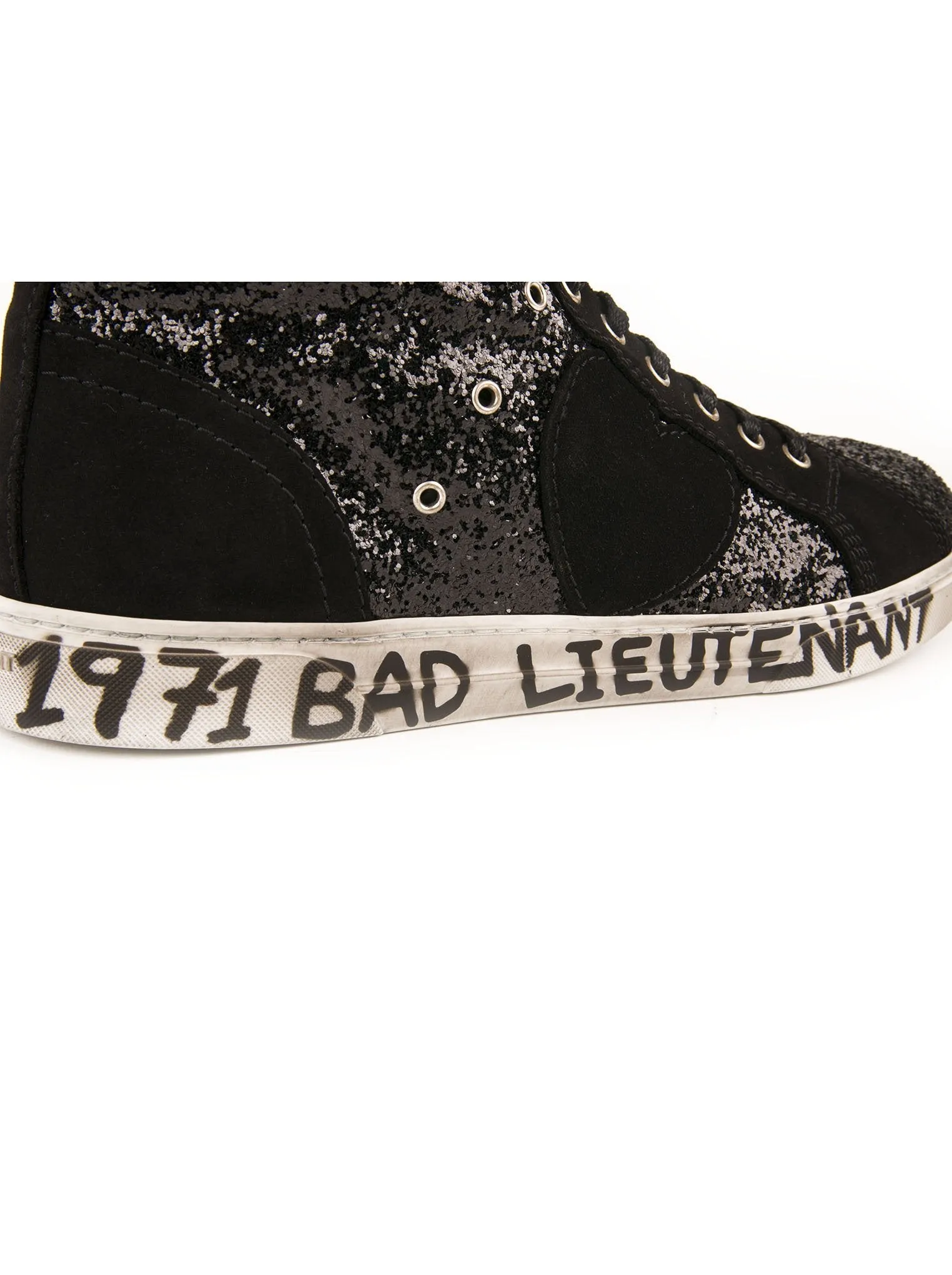 Antibe Glitter & Suede High-Top Sneaker - Black