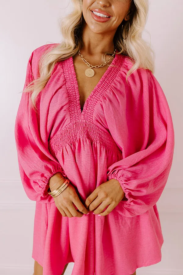Around The Block Babydoll Dress In Pink