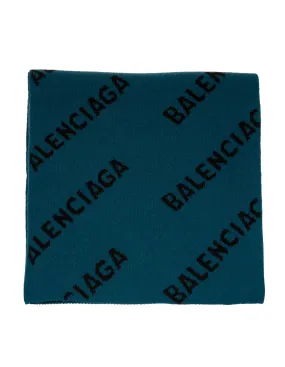 Balenciaga Allover Logo Knit Scarf
