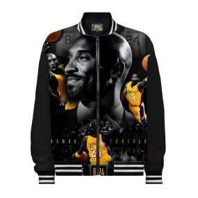 Basketball Star Baseball Print Bomber Jacket