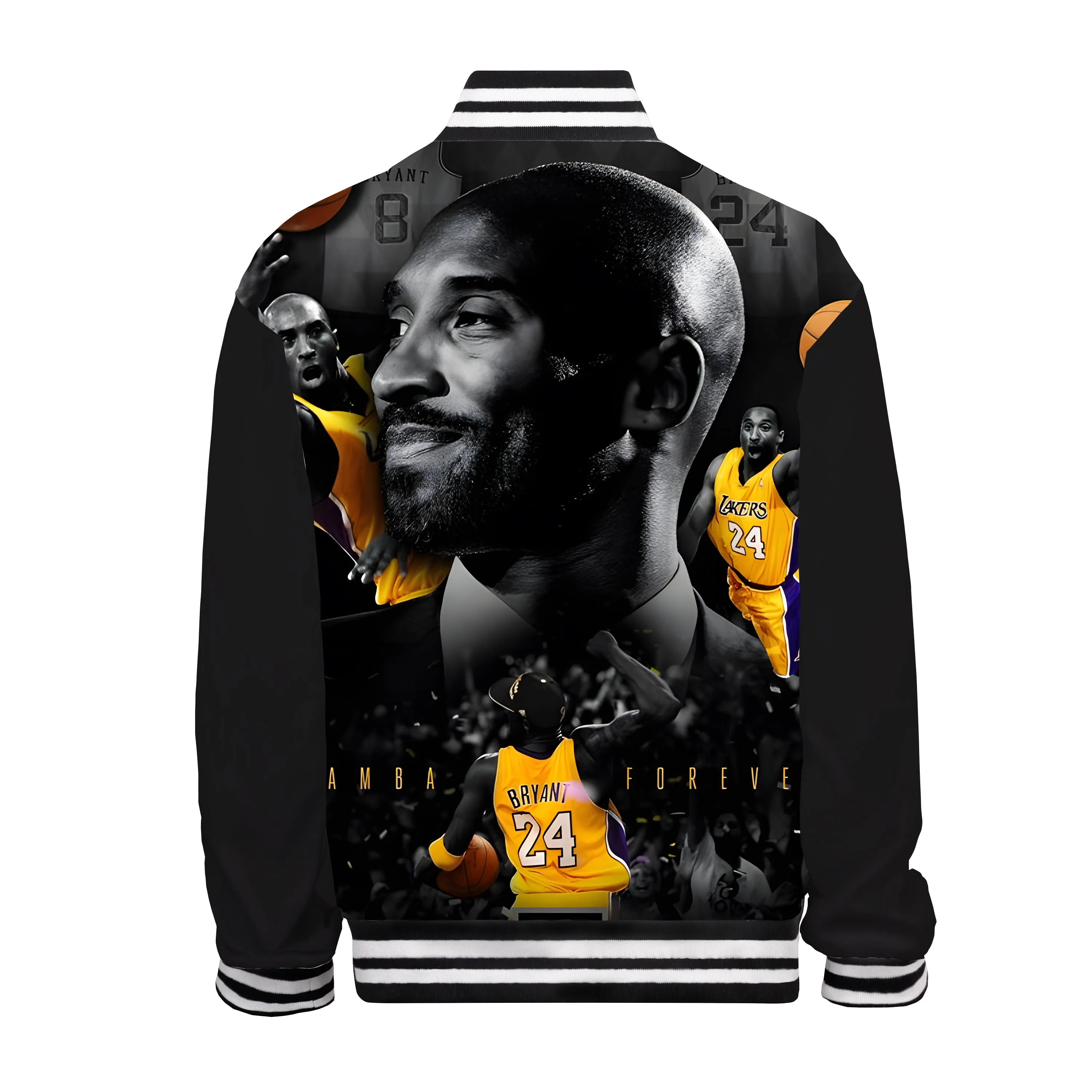 Basketball Star Baseball Print Bomber Jacket