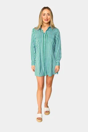 Beau Mini Shirt Dress Cucumber Water