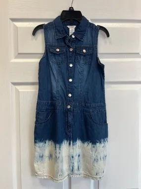 Bebe Girls Bleached Denim Shirt Dress