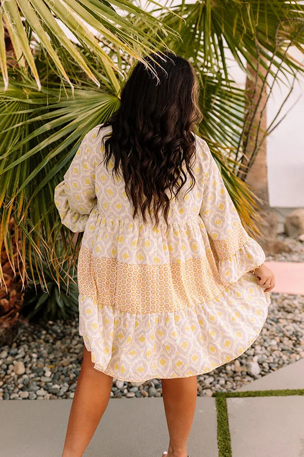 Beyond Chic Babydoll Dress In Lime Punch Curves