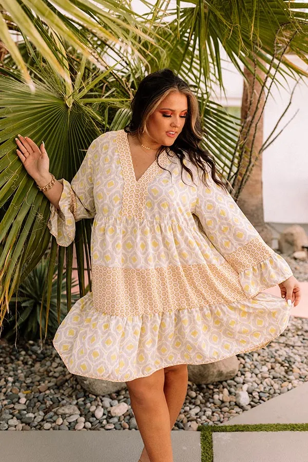 Beyond Chic Babydoll Dress In Lime Punch Curves