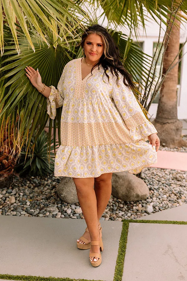 Beyond Chic Babydoll Dress In Lime Punch Curves