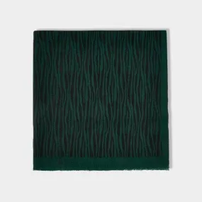 Black/Teal Zebra Printed Blanket Scarf KLS515