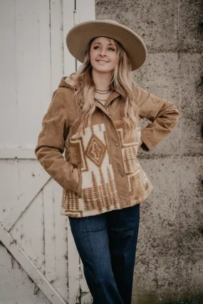 'Blanca' Berber & Corduroy Hooded Pendleton Jacket (1 XS only)
