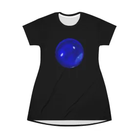 Blue Orb All Over Print T-Shirt Dress