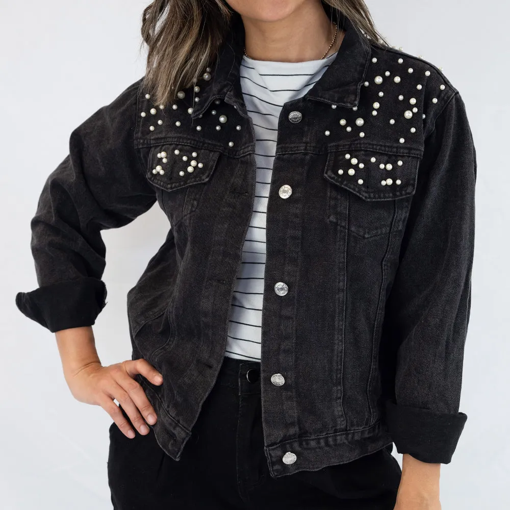 (Blue Pearl) Style Wifey Denim Jacket