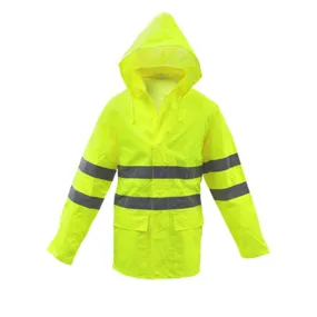 Boss 3NR50002X High Visibility Waterproof Rain Jacket, Yellow, 2XL
