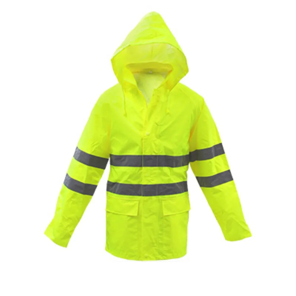 Boss 3NR50002X High Visibility Waterproof Rain Jacket, Yellow, 2XL