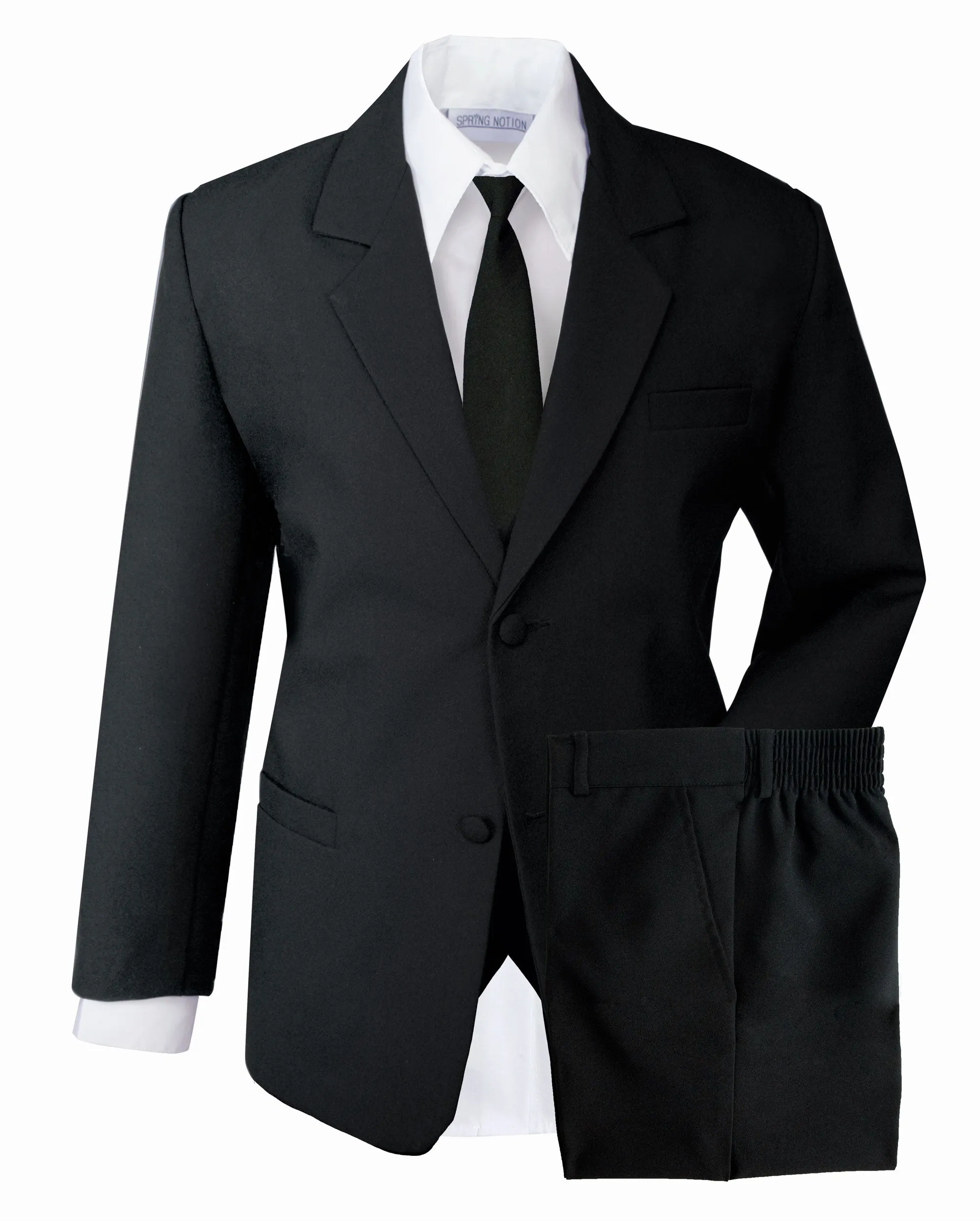 Boys' Classic Fit Suit Customizable Tie Color