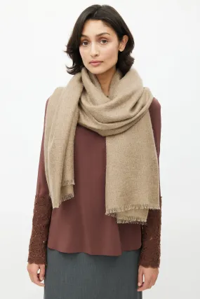 Brown Metallic Knit Scarf