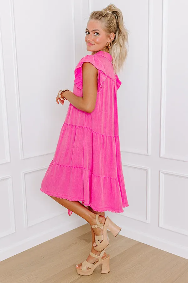 Bubbly Energy Mineral Wash Mini Dress in Pink