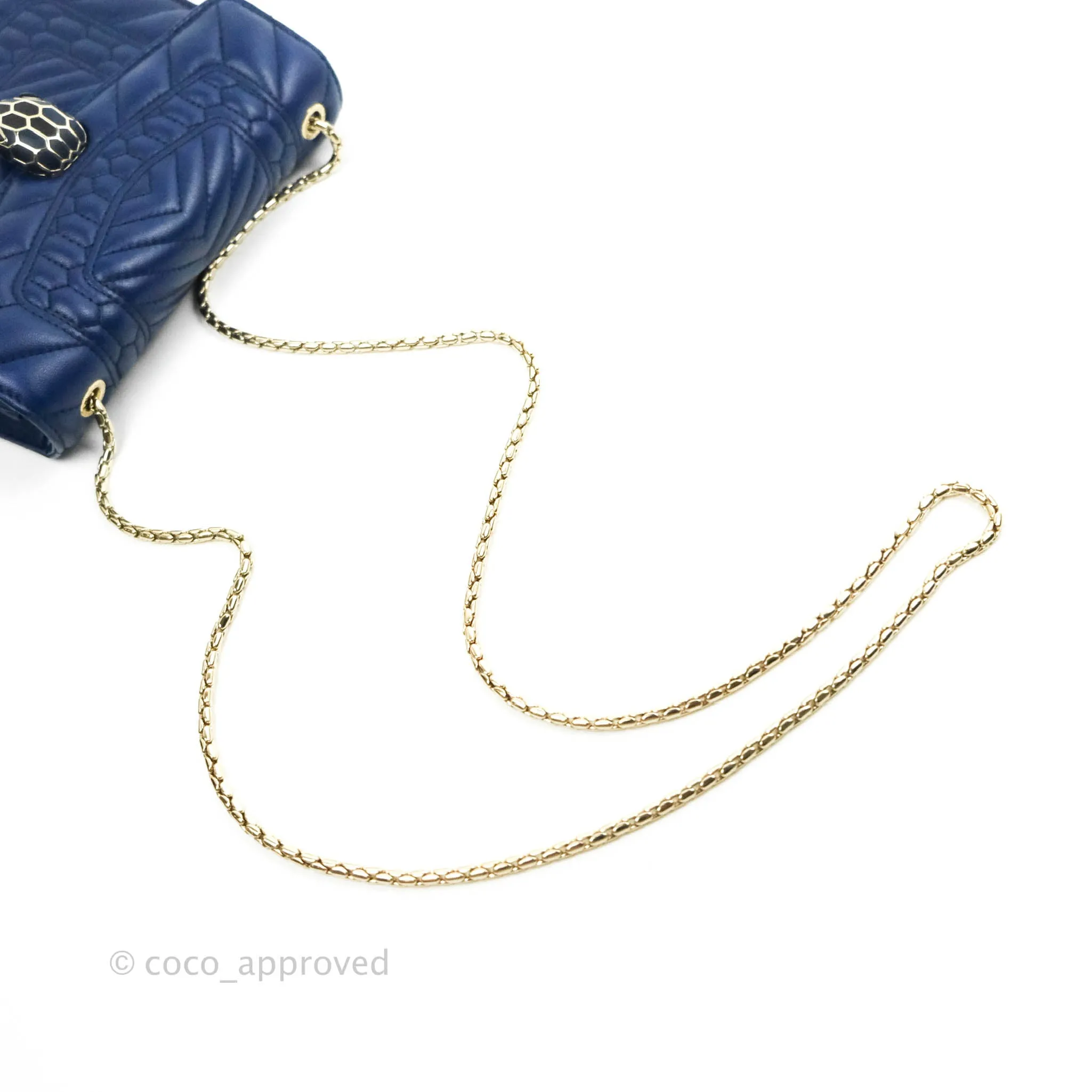 Bvlgari Small Quilted Scaglie Serpenti Forever Shoulder Bag in Blue