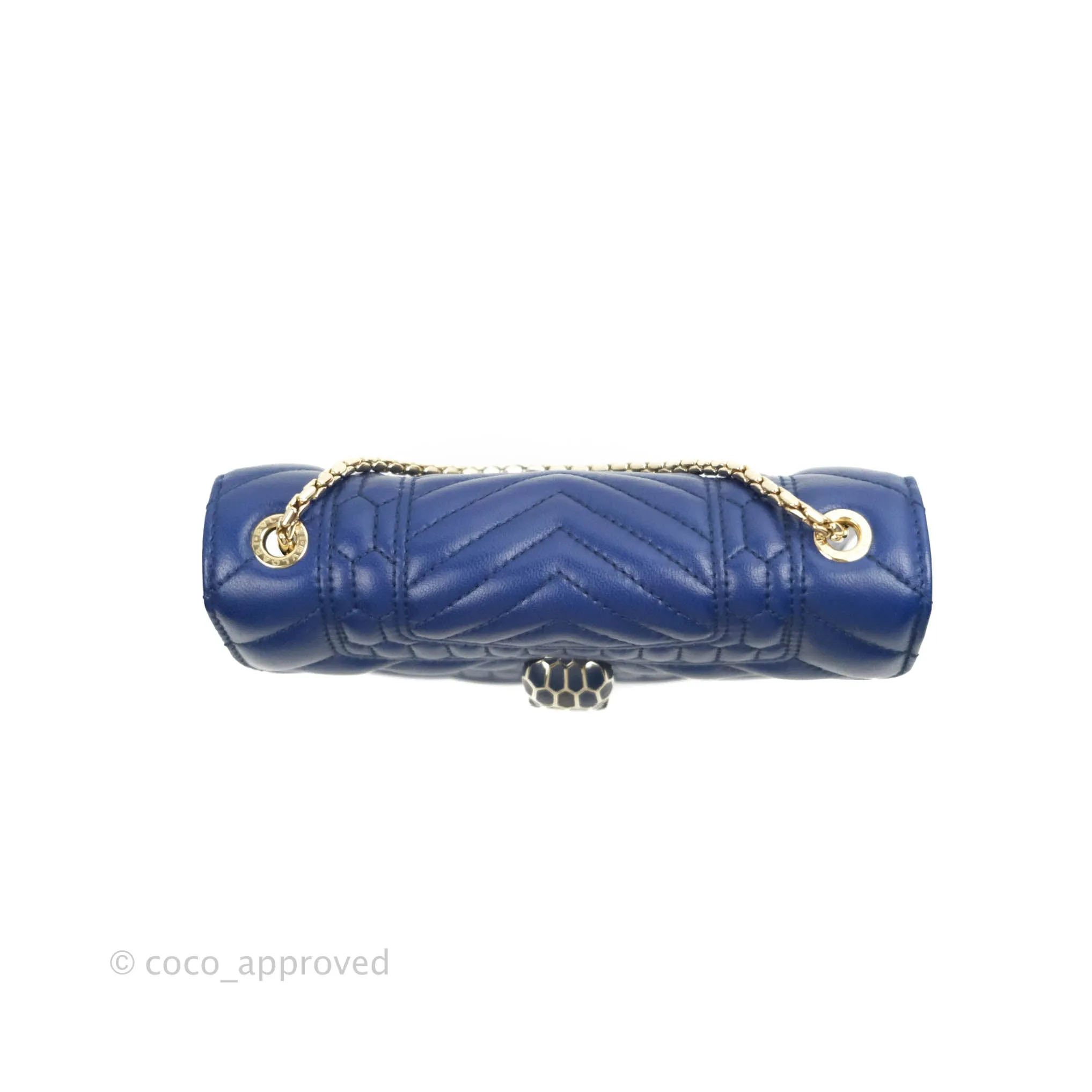 Bvlgari Small Quilted Scaglie Serpenti Forever Shoulder Bag in Blue