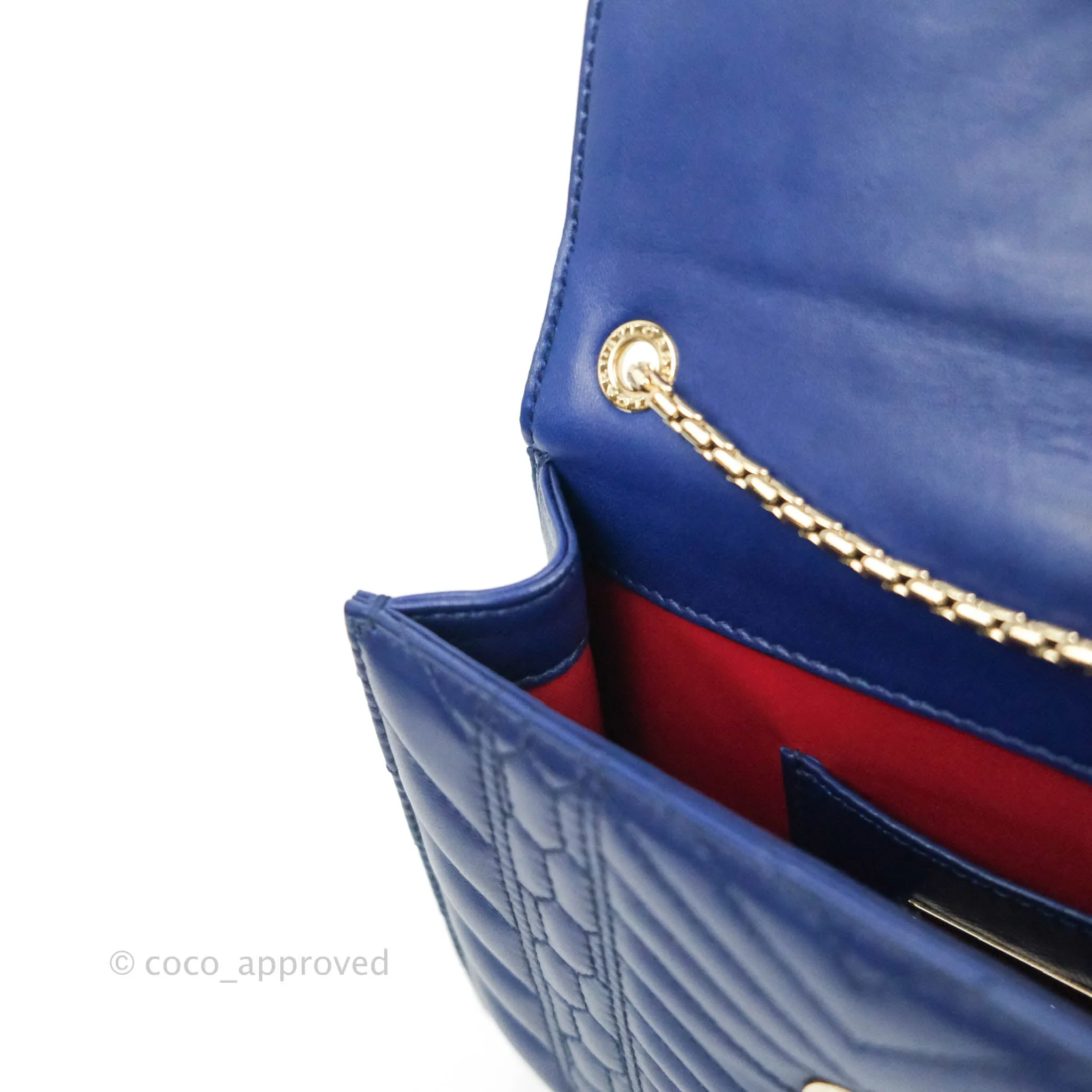 Bvlgari Small Quilted Scaglie Serpenti Forever Shoulder Bag in Blue