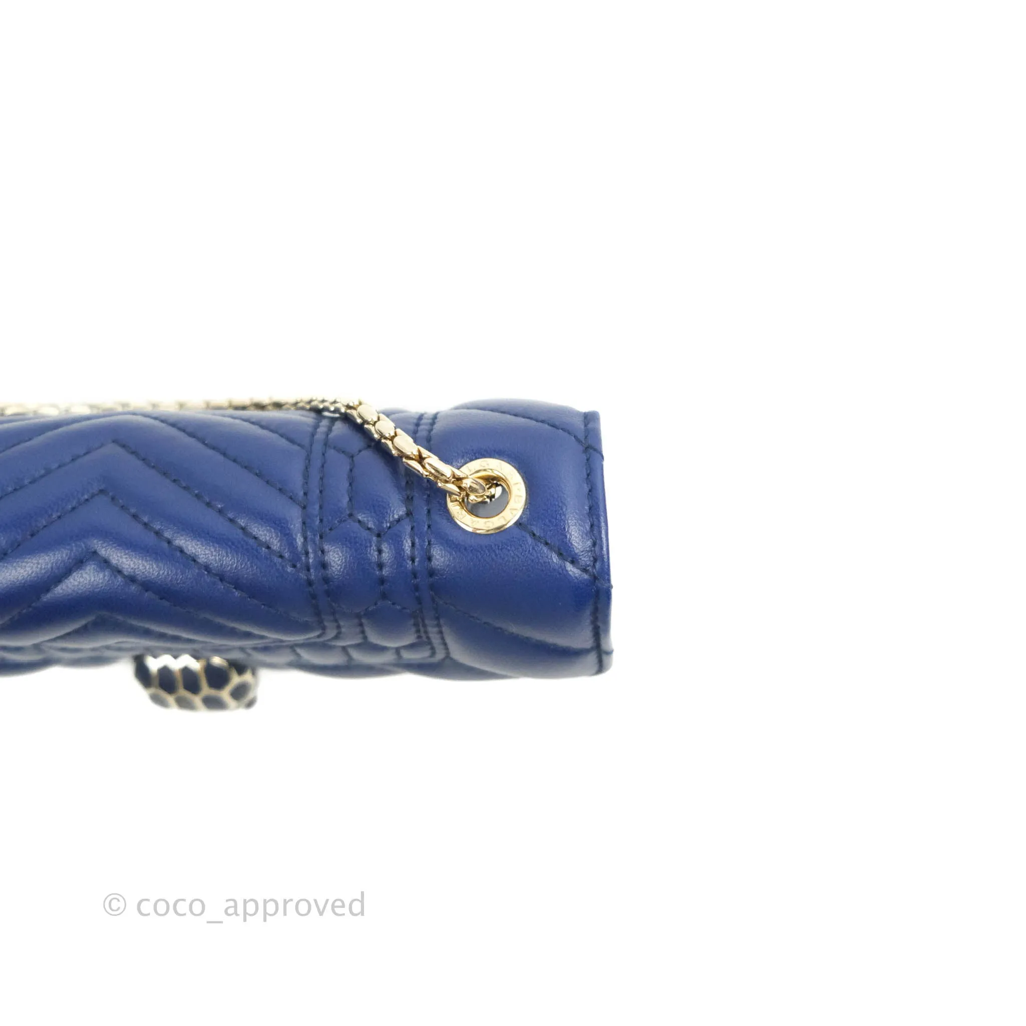 Bvlgari Small Quilted Scaglie Serpenti Forever Shoulder Bag in Blue