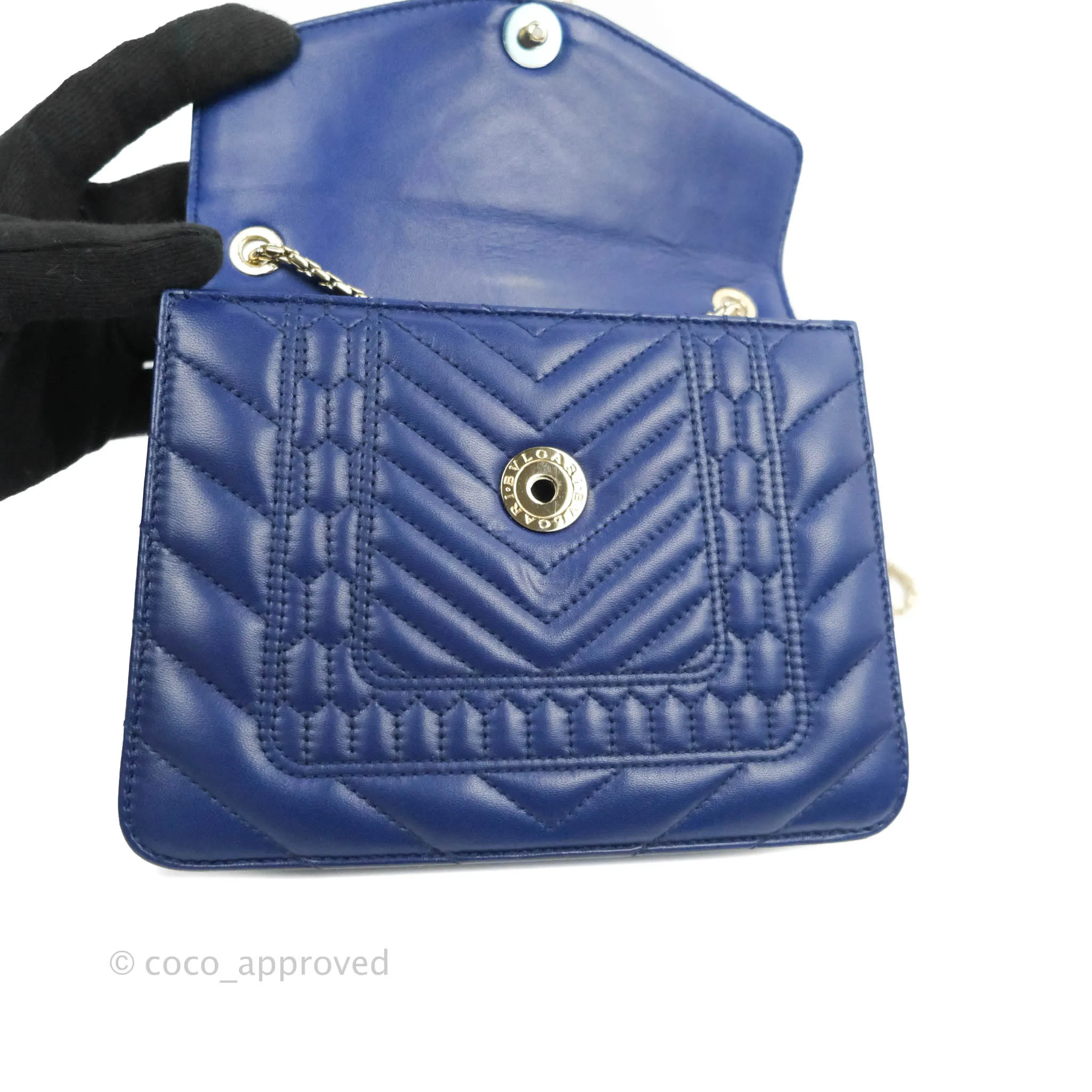 Bvlgari Small Quilted Scaglie Serpenti Forever Shoulder Bag in Blue