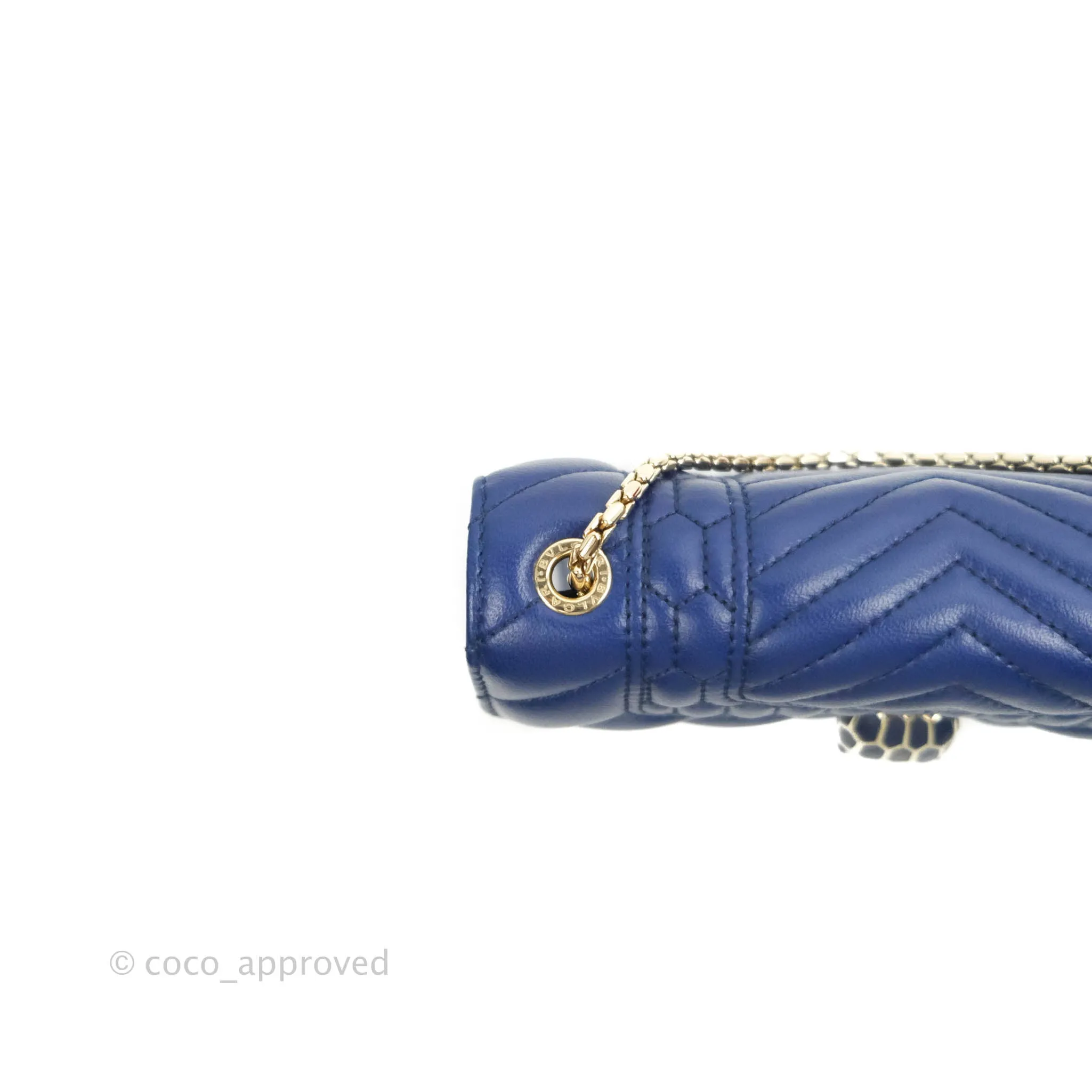 Bvlgari Small Quilted Scaglie Serpenti Forever Shoulder Bag in Blue