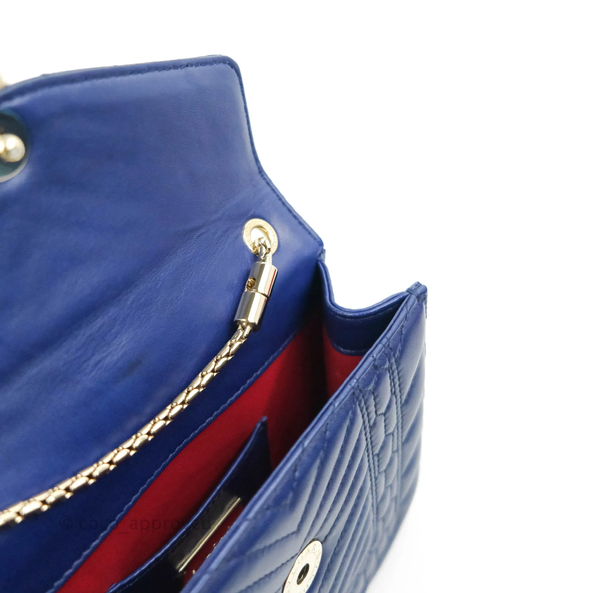 Bvlgari Small Quilted Scaglie Serpenti Forever Shoulder Bag in Blue