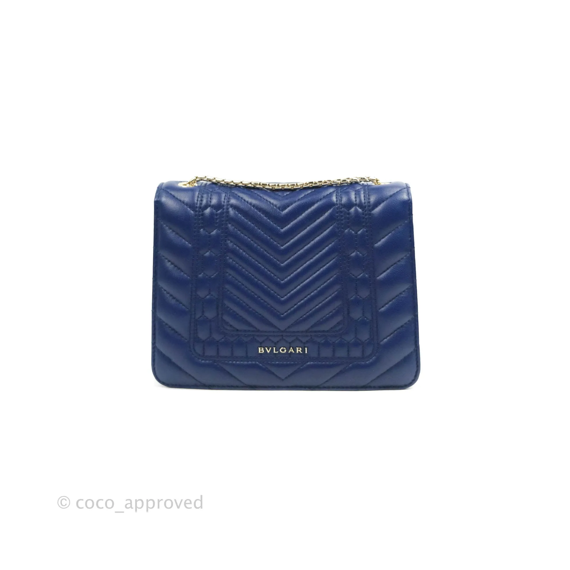 Bvlgari Small Quilted Scaglie Serpenti Forever Shoulder Bag in Blue
