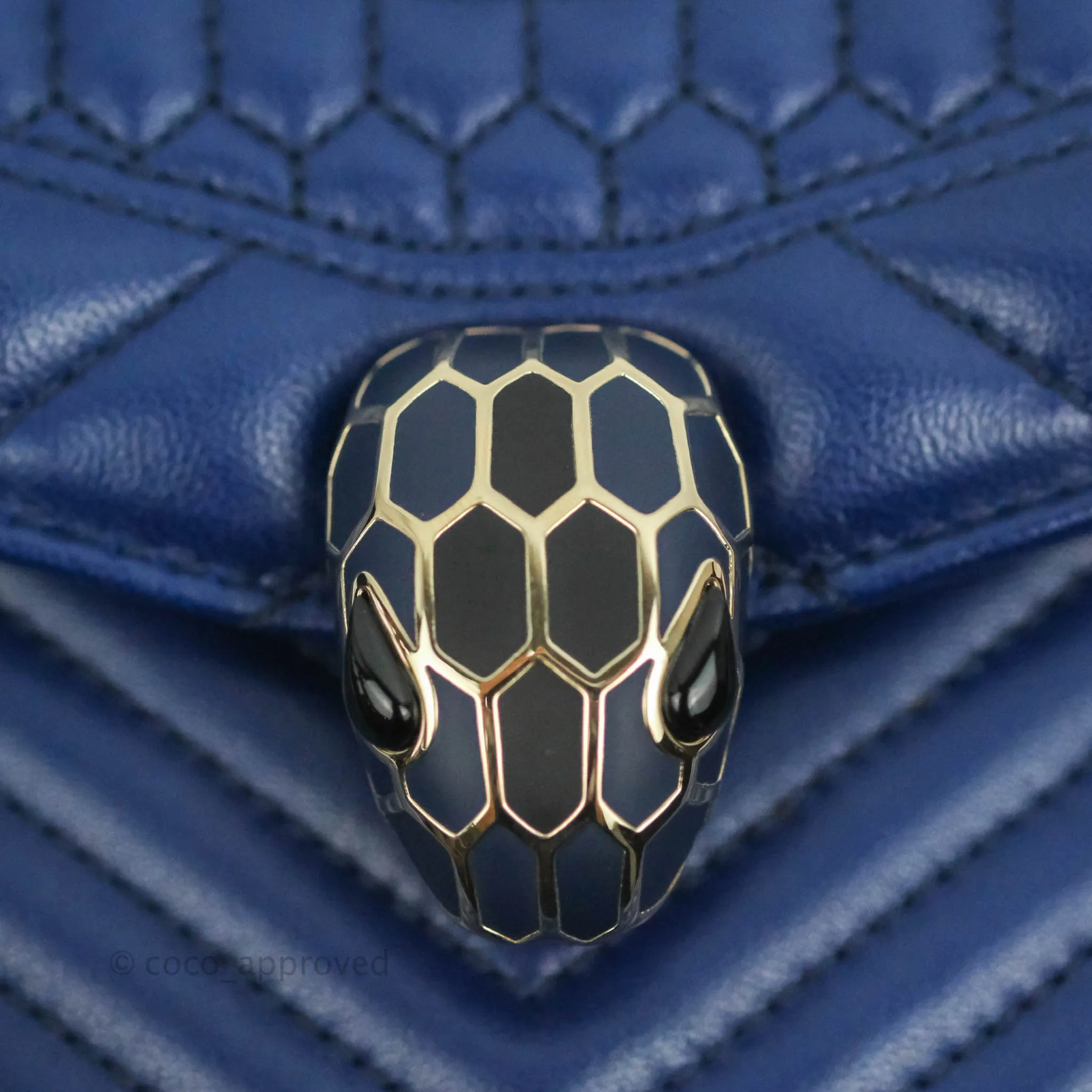 Bvlgari Small Quilted Scaglie Serpenti Forever Shoulder Bag in Blue