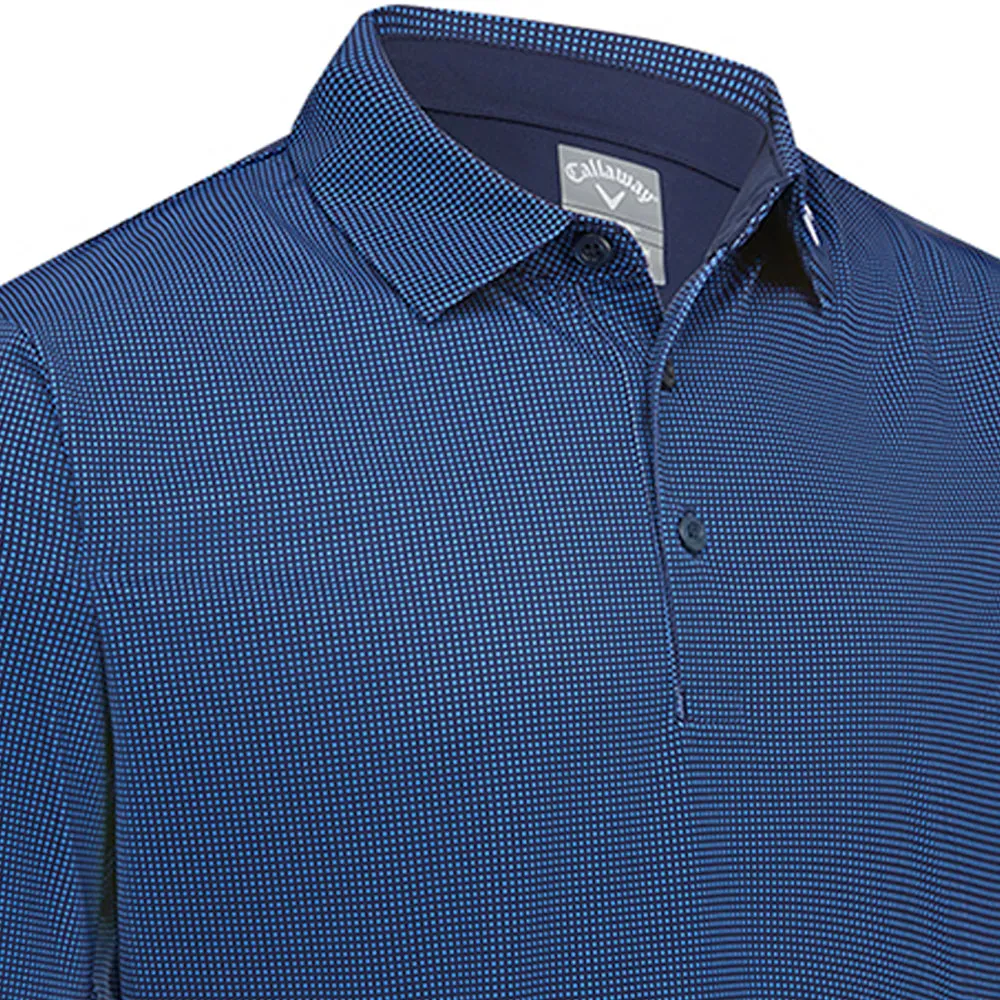 Callaway Gingham Print Polo Shirt - Peacoat